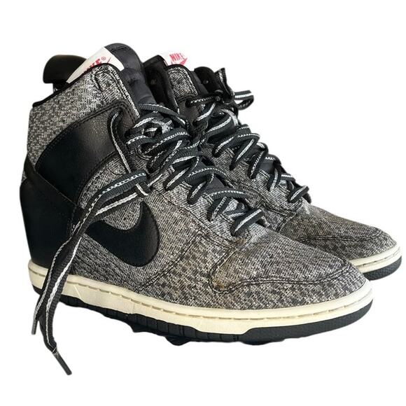 Women's Nike Dunk Sky Hi TXT 644410-001 Leather Athletic Sneaker Size 8 Gray - Picture 3 of 6